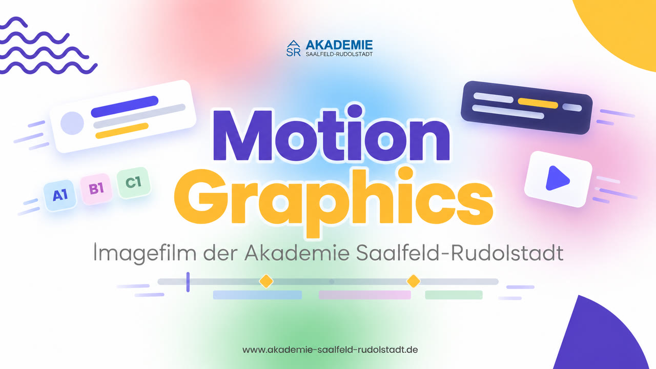 Vorschaubild: Deutsch lernen mit Freude – Motion-Graphics-Imagefilm der AKADEMIE Saalfeld-Rudolstadt